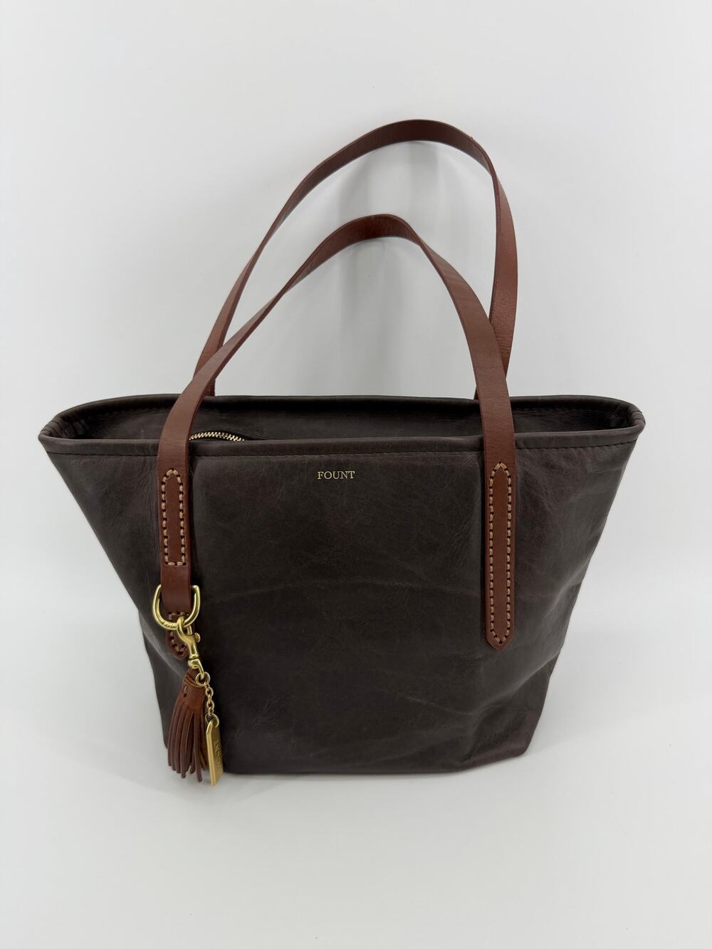 FOUNT Classic leather Bellfield Tote in wolf